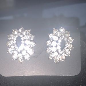 Blue emerald diamond costume earrings. B4G1